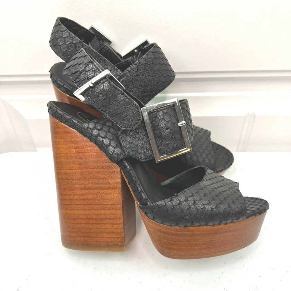 Ash, Black Leather Platform  Size EU 37/ US 7 #002